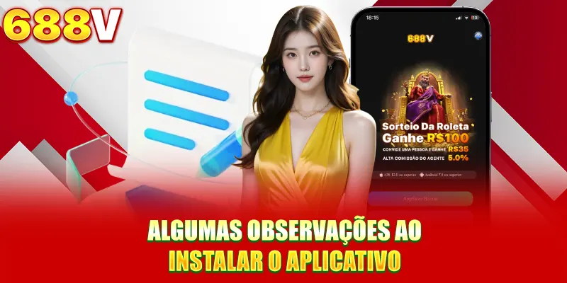 Algumas observações ao instalar o aplicativo